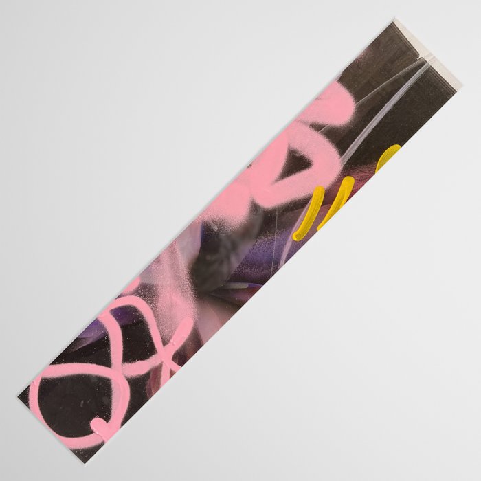 Pink and White Graffiti Sprayed Street Art in Bologna  Table Runner Gallery Image 3