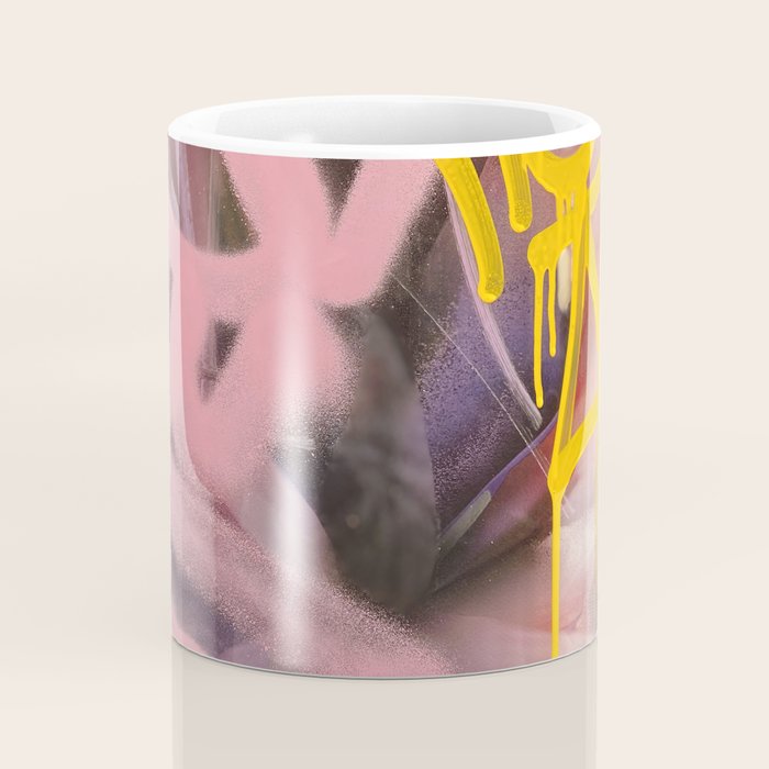 Pink and White Graffiti Sprayed Street Art in Bologna  Coffee Mug Gallery Image 4