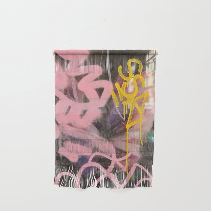 Pink and White Graffiti Sprayed Street Art in Bologna  Wall Hanging Gallery Image 1