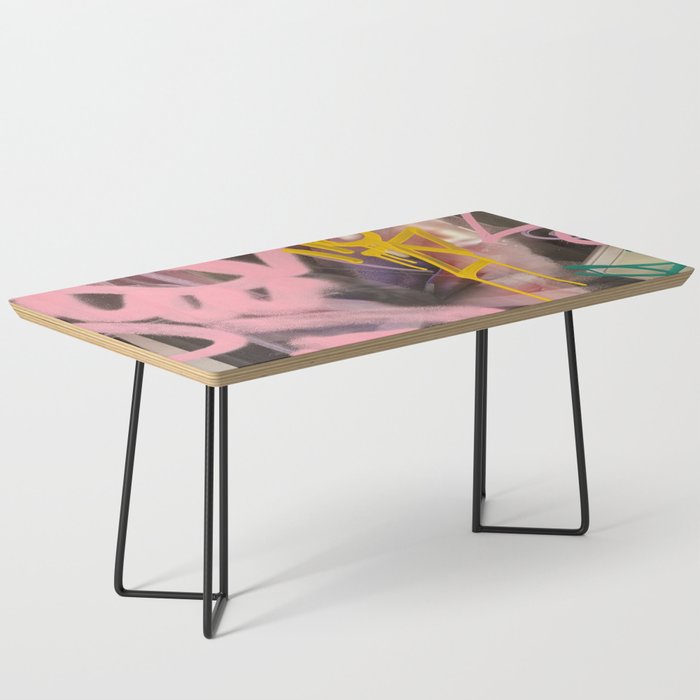 Pink and White Graffiti Sprayed Street Art in Bologna  Coffee Table Gallery Image 1
