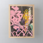 Pink and White Graffiti Sprayed Street Art in Bologna  Mini Art Print Gallery Image 1