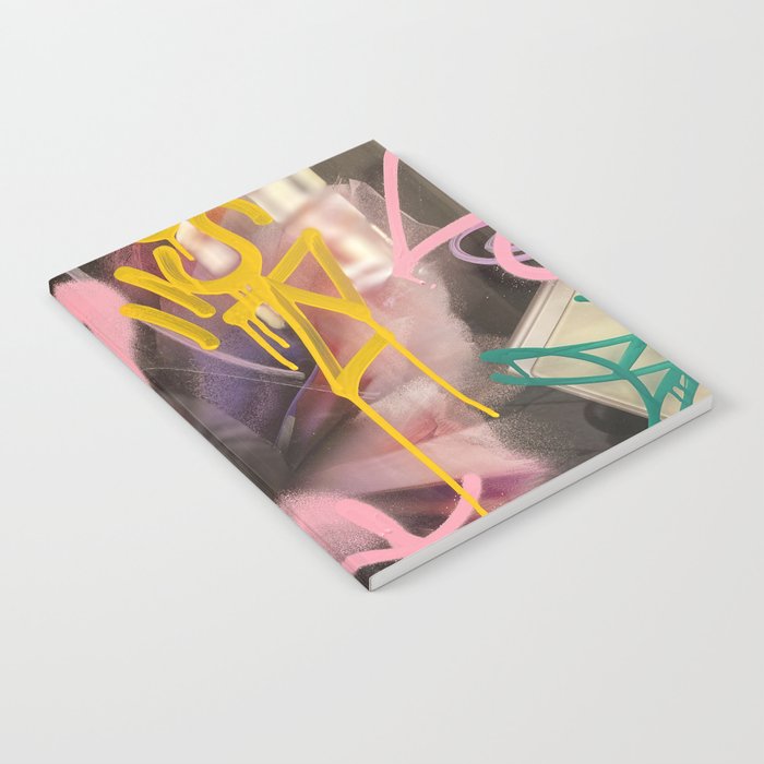 Pink and White Graffiti Sprayed Street Art in Bologna  Notebook Gallery Image 2