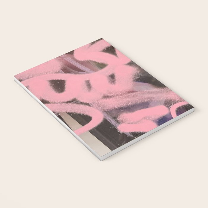 Pink and White Graffiti Sprayed Street Art in Bologna  Notebook Gallery Image 3