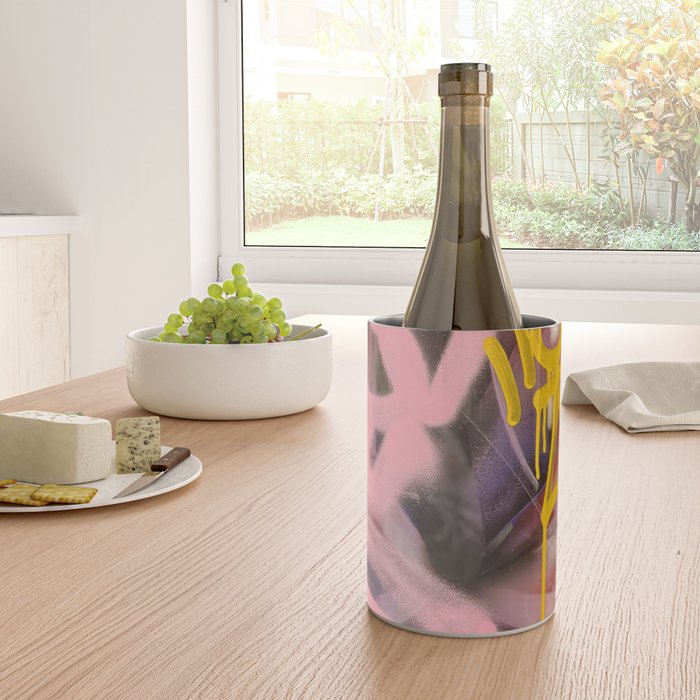 Pink and White Graffiti Sprayed Street Art in Bologna  Wine Chiller Gallery Image 4