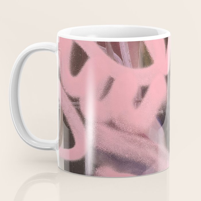 Pink and White Graffiti Sprayed Street Art in Bologna  Coffee Mug Gallery Image 3