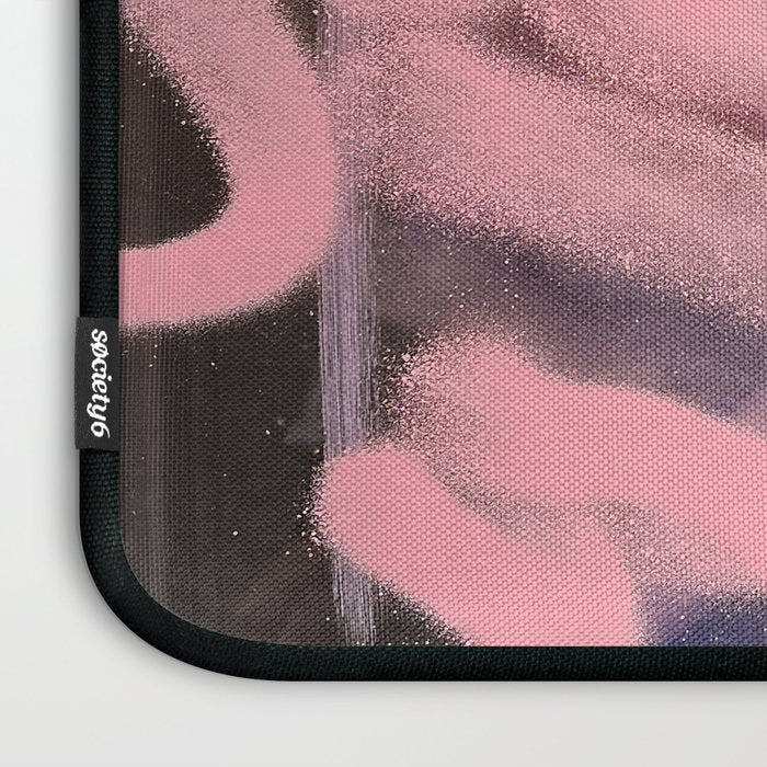Pink and White Graffiti Sprayed Street Art in Bologna  Laptop Sleeve Gallery Image 3