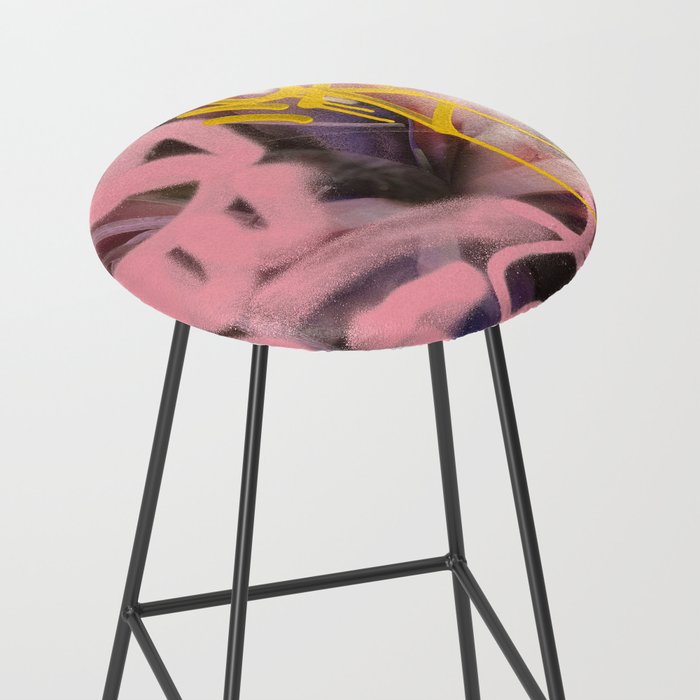 Pink and White Graffiti Sprayed Street Art in Bologna  Stool Gallery Image 2