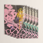 Pink and White Graffiti Sprayed Street Art in Bologna  Wrapping Paper Gallery Image 3