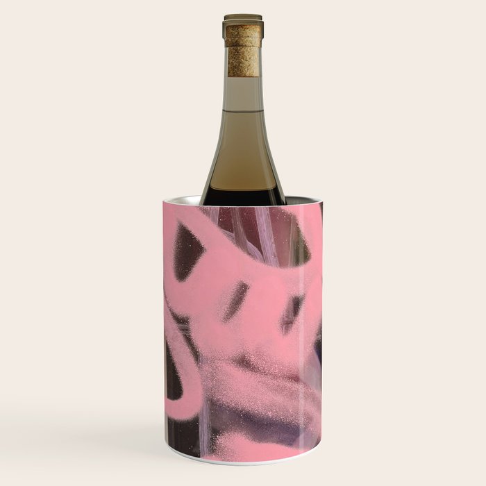 Pink and White Graffiti Sprayed Street Art in Bologna  Wine Chiller Gallery Image 2