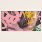 Pink and White Graffiti Sprayed Street Art in Bologna  Desk Mat Gallery Image 3