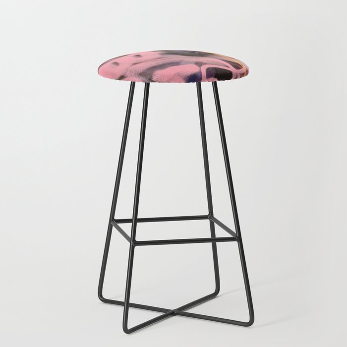 Pink and White Graffiti Sprayed Street Art in Bologna  Stool Gallery Image 1