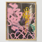 Pink and White Graffiti Sprayed Street Art in Bologna  Serving Tray Gallery Image 1