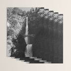 Multnomah Falls Oregon Waterfall Black and White Wrapping Paper Gallery Image 3