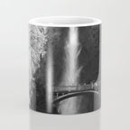 Multnomah Falls Oregon Waterfall Black and White Coffee Mug Gallery Image 4