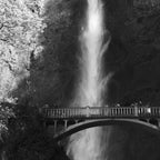 Multnomah Falls Oregon Waterfall Black and White Coffee Mug Gallery Image 2