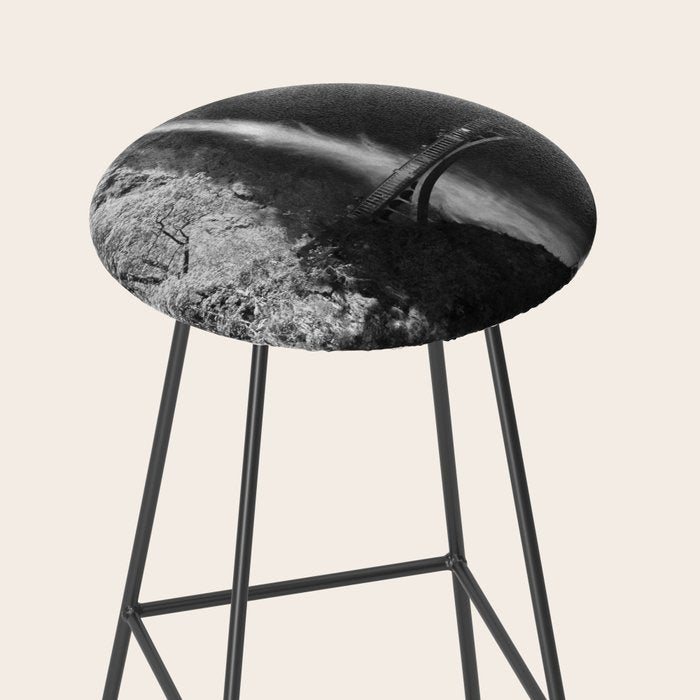Multnomah Falls Oregon Waterfall Black and White Stool Gallery Image 2