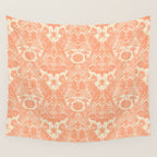 Gothic Halloween Damask - peach and cream Wall Tapestry Gallery Image 4