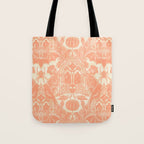 Gothic Halloween Damask - peach and cream Tote Bag Gallery Image 1