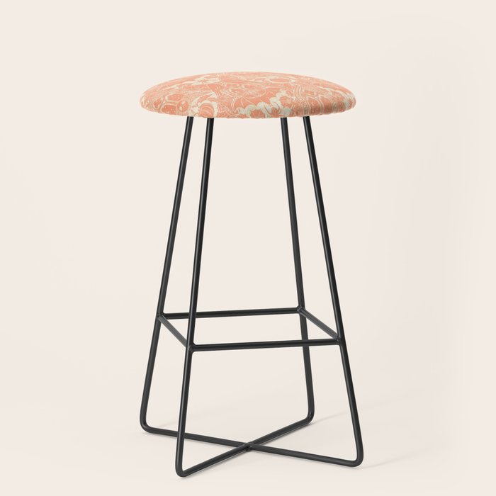 Gothic Halloween Damask - peach and cream Stool Gallery Image 1