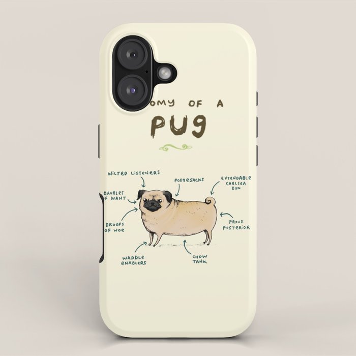 Anatomy of a Pug iPhone Case Gallery Image 1