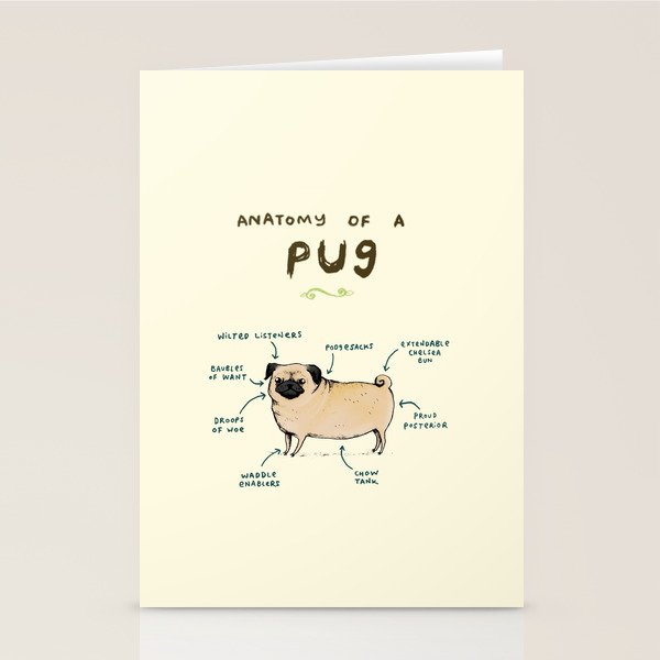 Anatomy of a Pug Stationery Card Gallery Image 1