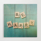 Be Happy Wood Wall Art Gallery Image 1