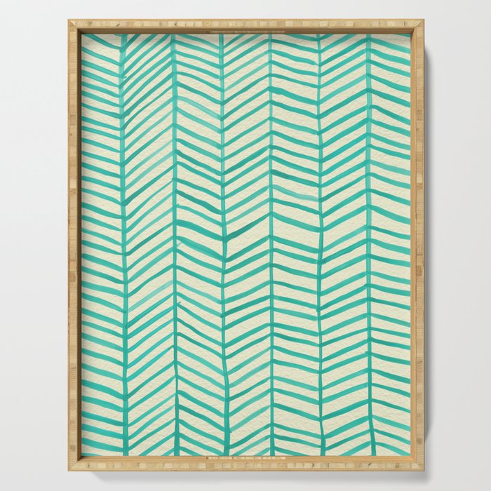 Mint Herringbone Serving Tray Gallery Image 1