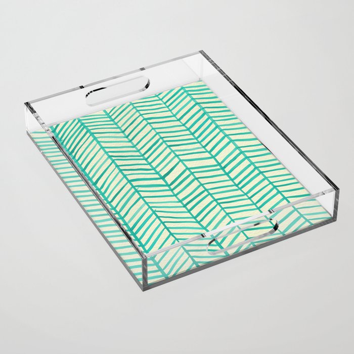 Mint Herringbone Acrylic Tray Gallery Image 1