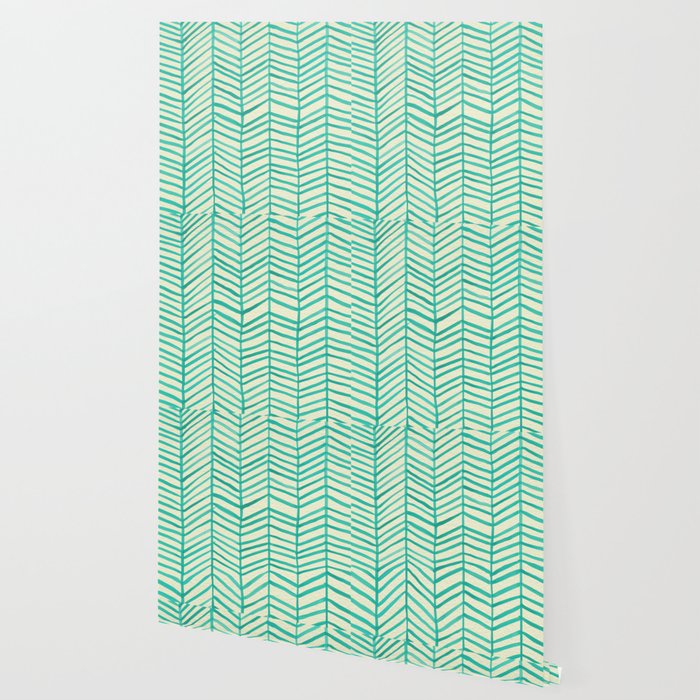 Mint Herringbone Wallpaper Gallery Image 2