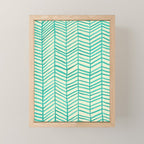Mint Herringbone Mini Art Print Gallery Image 1