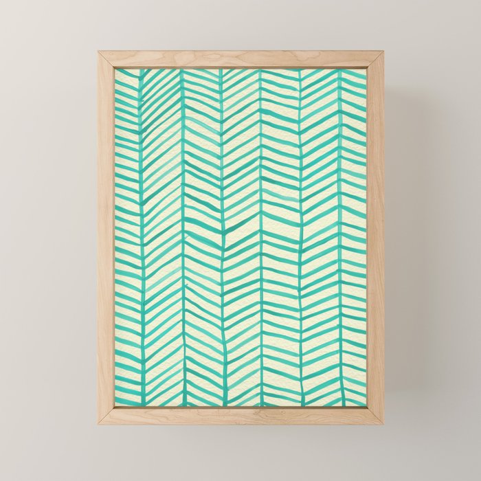 Mint Herringbone Mini Art Print Gallery Image 1