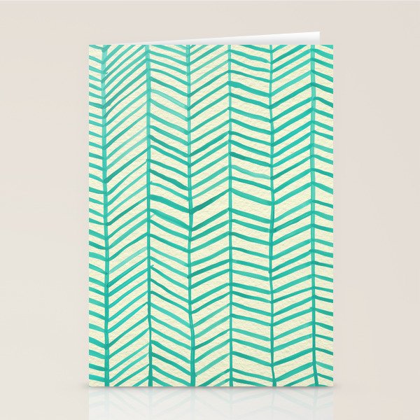 Mint Herringbone Stationery Card Gallery Image 2
