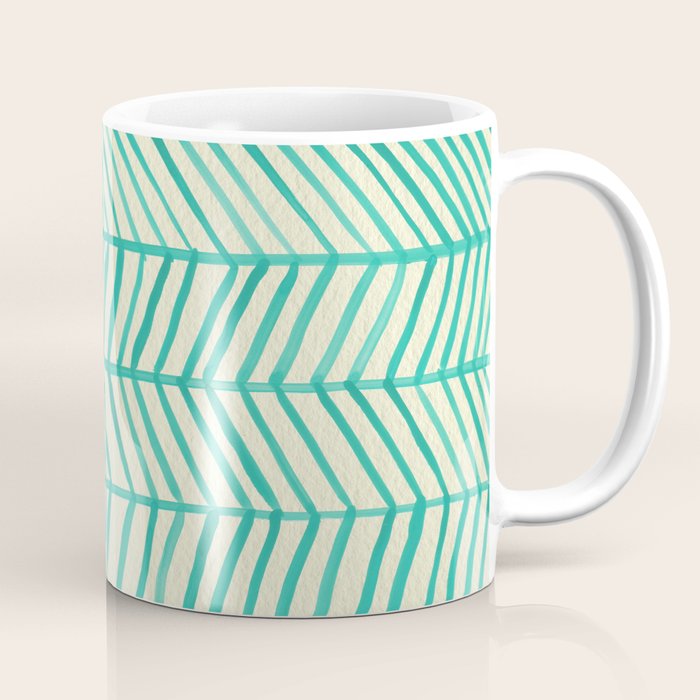 Mint Herringbone Coffee Mug Gallery Image 1