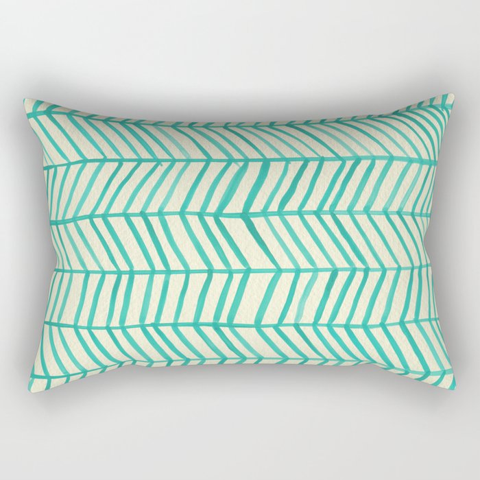 Mint Herringbone Rectangular Pillow Gallery Image 1