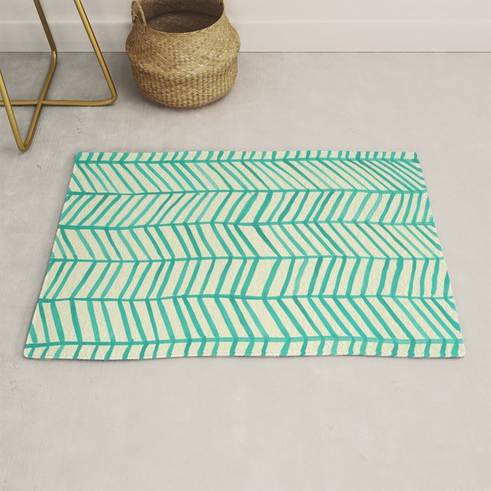 Mint Herringbone Rug Gallery Image 1
