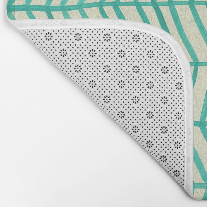 Mint Herringbone Bath Mat Gallery Image 2