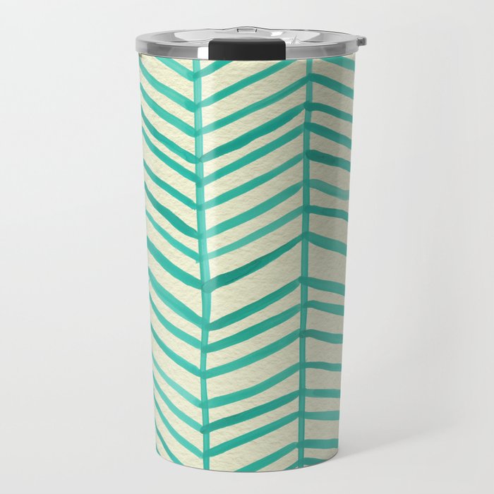 Mint Herringbone Travel Mug Gallery Image 1