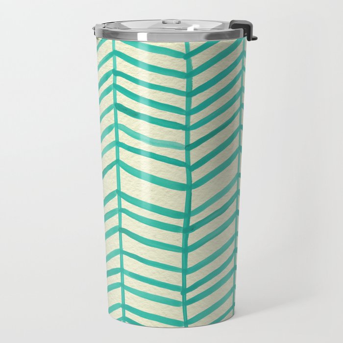 Mint Herringbone Travel Mug Gallery Image 2