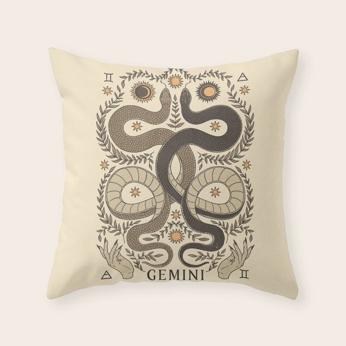 Gemini, The Twins Throw Pillow Gallery Image 6