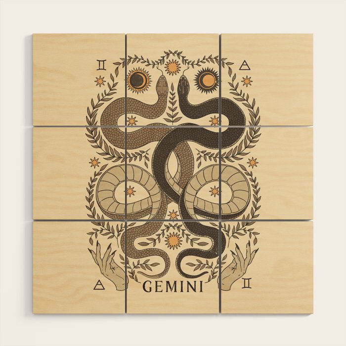 Gemini, The Twins Wood Wall Art Gallery Image 1