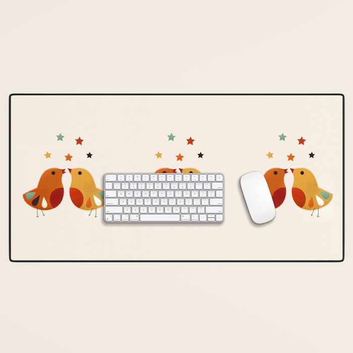 Little Festive Birds Desk Mat Gallery Image 1