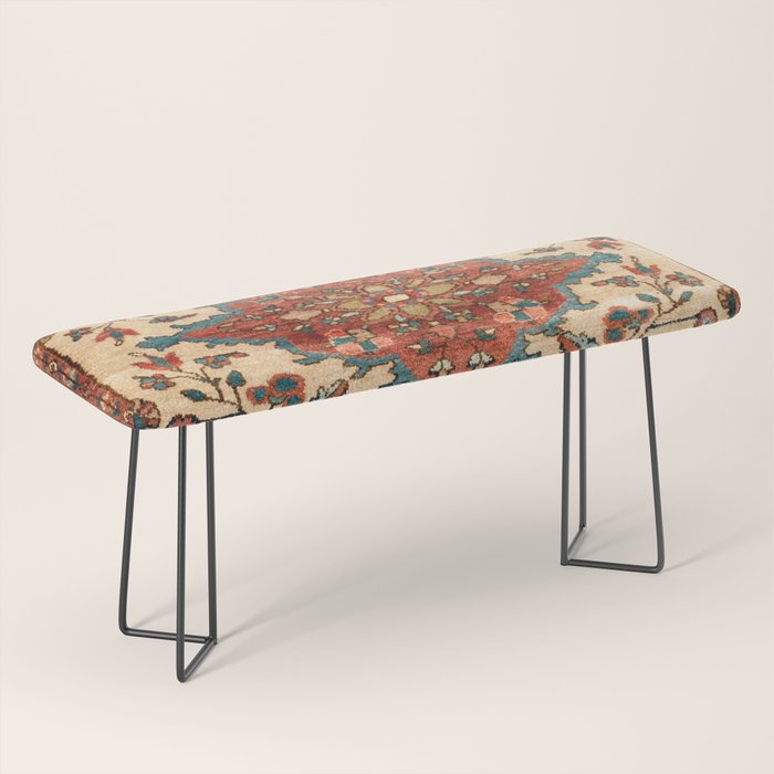 Sarouk Poshti West Persian Rug Print Bench Gallery Image 1