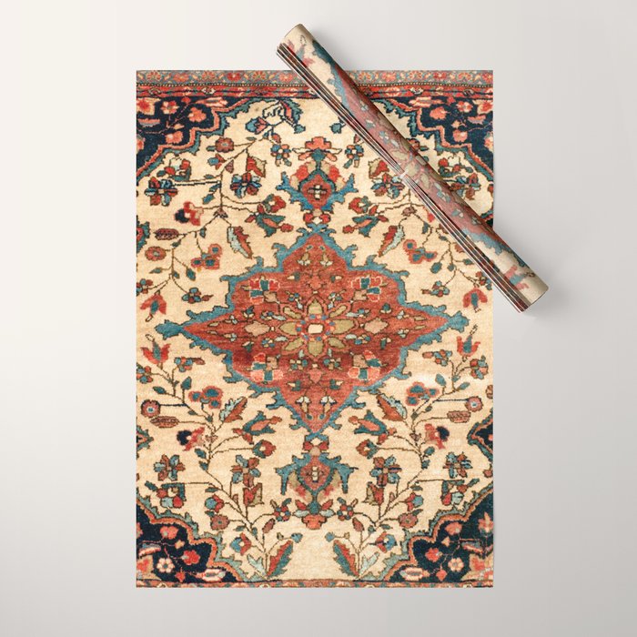 Sarouk Poshti West Persian Rug Print Wrapping Paper Gallery Image 1