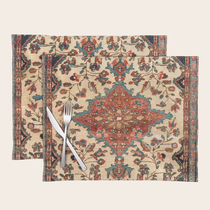 Sarouk Poshti West Persian Rug Print Placemat Gallery Image 1