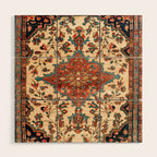 Sarouk Poshti West Persian Rug Print Wood Wall Art Gallery Image 1