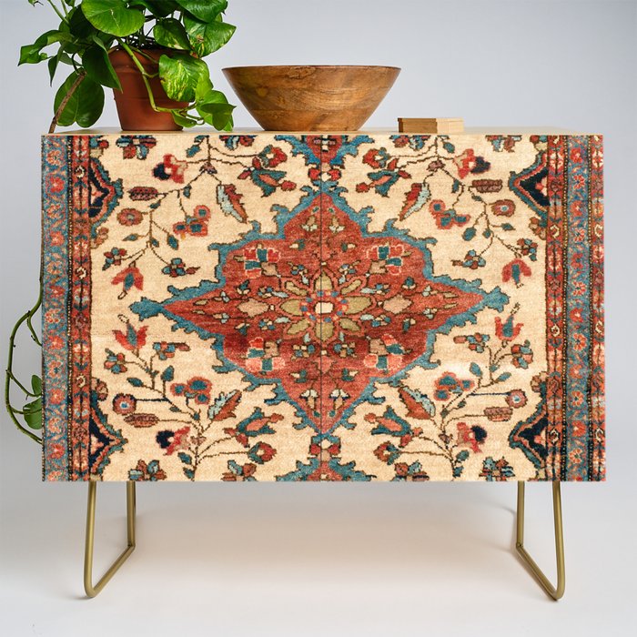 Sarouk Poshti West Persian Rug Print Credenza Gallery Image 1