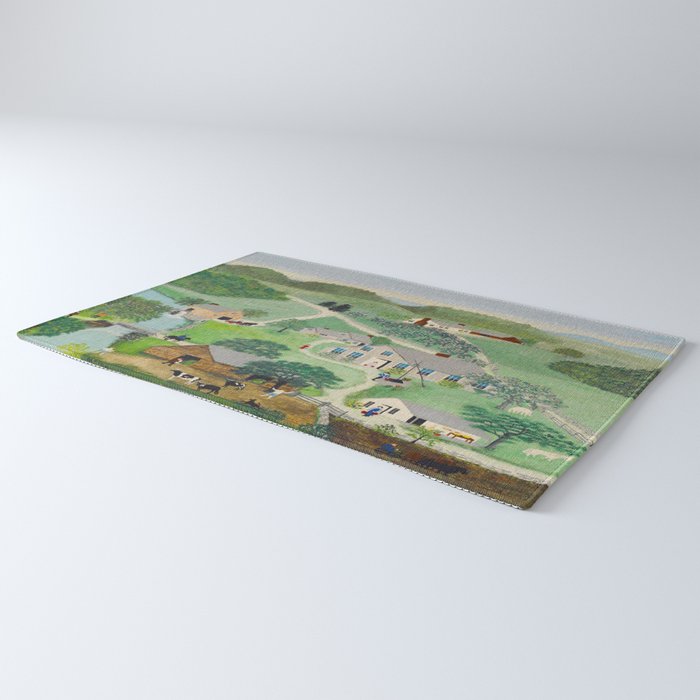 Anna Mary Robertson 'Grandma' Moses The Old Oaken Bucket American Folk Art Rug Gallery Image 3