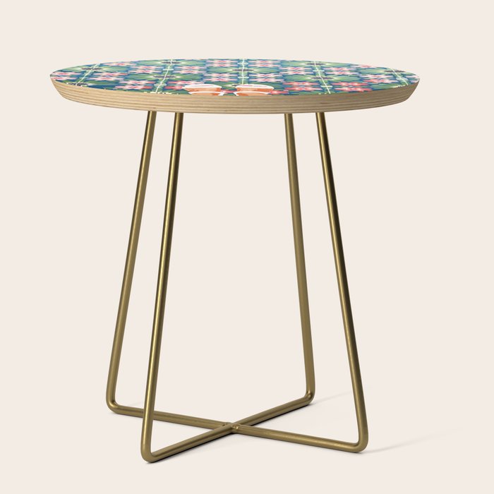 For The Love of Tiles | Moroccan Modern Bohemian Décor | Exotic Travel Watercolor Painting Side Table Gallery Image 1
