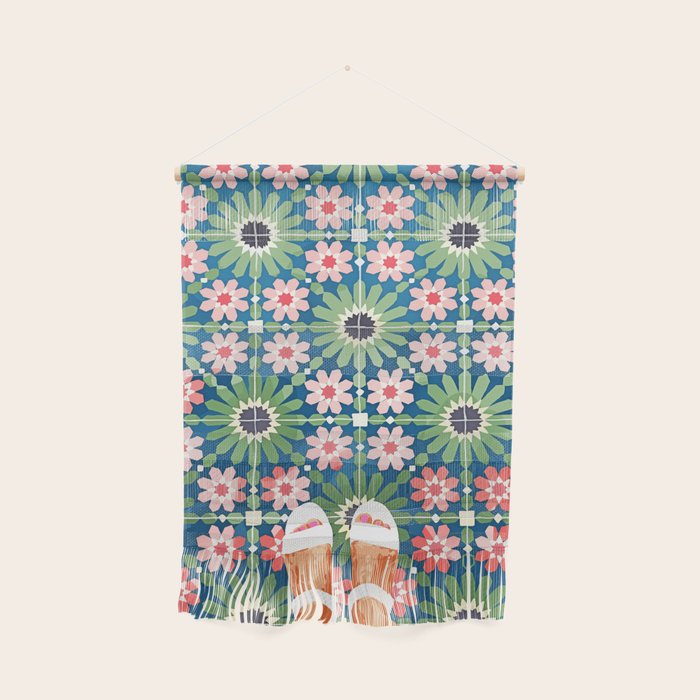 For The Love of Tiles | Moroccan Modern Bohemian Décor | Exotic Travel Watercolor Painting Wall Hanging Gallery Image 1