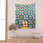 For The Love of Tiles | Moroccan Modern Bohemian Décor | Exotic Travel Watercolor Painting Wall Tapestry Gallery Image 2